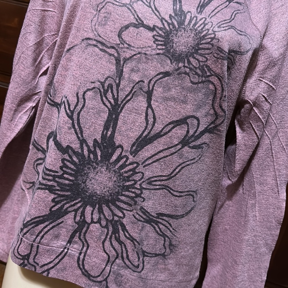 Weavers Women’s Long Sleeve Tee, Floral, Sz Lg - Picture 2 of 4